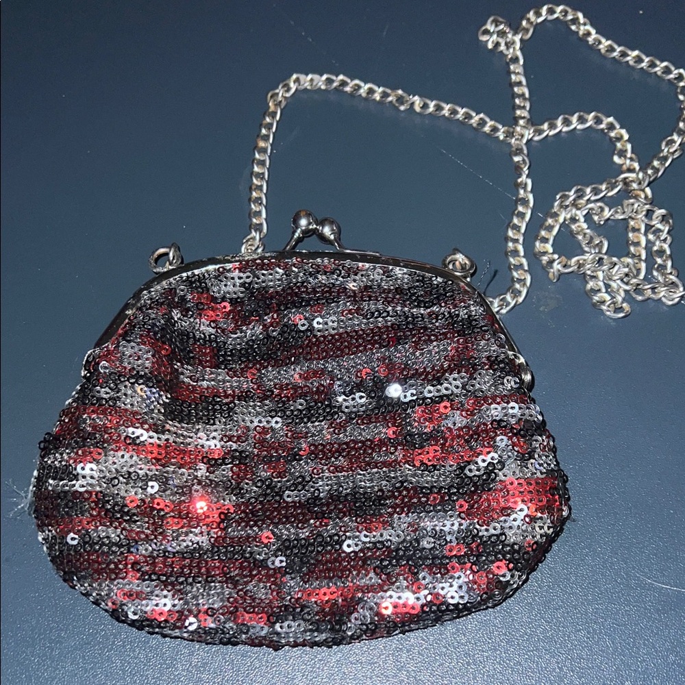 Girls Children’s Place Sequin Bling Fancy Event Evening Bag with Chain Strap GUC